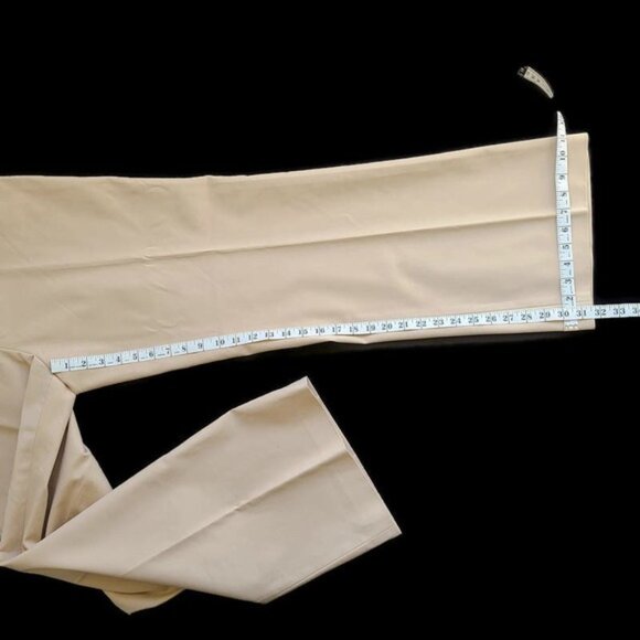 NWT Women's Beige Office Pants 16 Boutique Essentials Trousers Straight - Picture 10 of 12